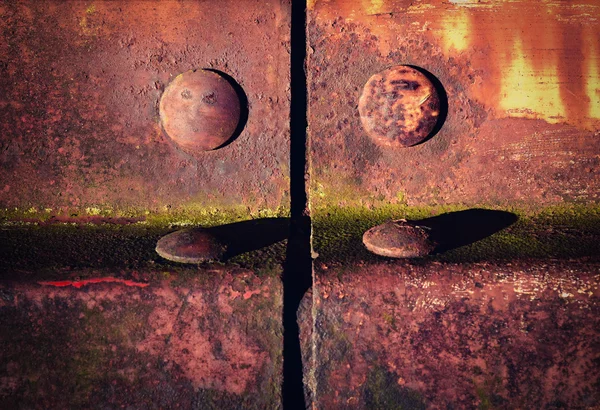 Eski bir demir eskrim detayını eklem perçinli — Stok fotoğraf