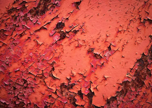 Pintura roja vieja sobre hierro — Foto de Stock
