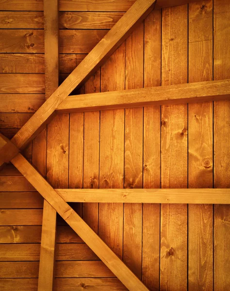 Detalhe treliça telhado de madeira — Fotografia de Stock