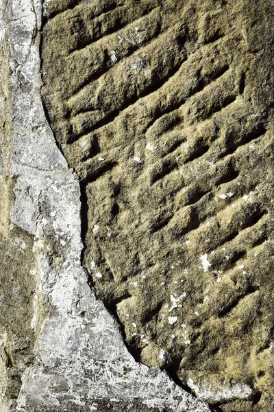 Fall of plaster on a stone wall — Stock Photo, Image