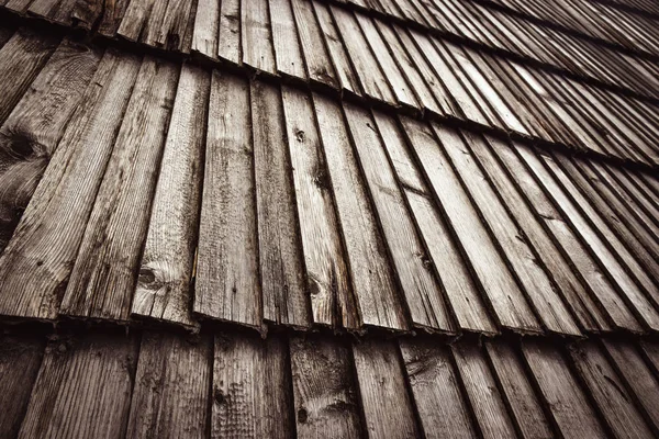Slant wooden shingle roof — Stock Photo, Image