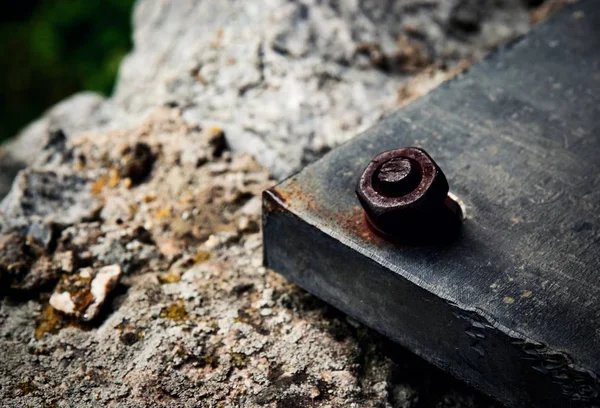 Detail einer alten Eisenmutter — Stockfoto