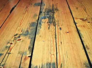 Retro ahşap döşeme üzerinde potansiyel tebeşir