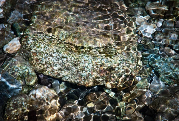 Natur Hintergrund Steine Klaren Bächen Fluss — Stockfoto