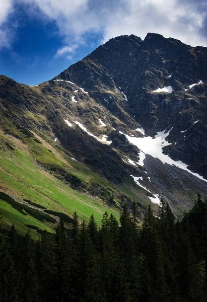 Natura Sfondo Stagionale Primavera Una Cima Roccia Montagna — Foto Stock