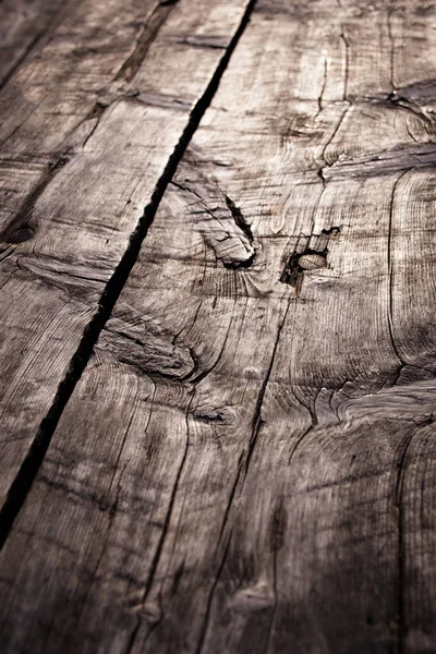 Detail starého hnědého dřevěného stolu — Stock fotografie