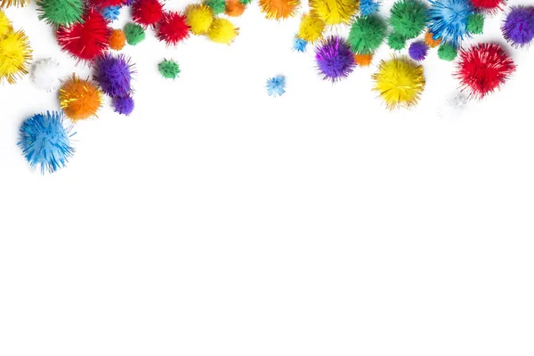 Pom Poms Festa Decoração Colorida — Fotografia de Stock