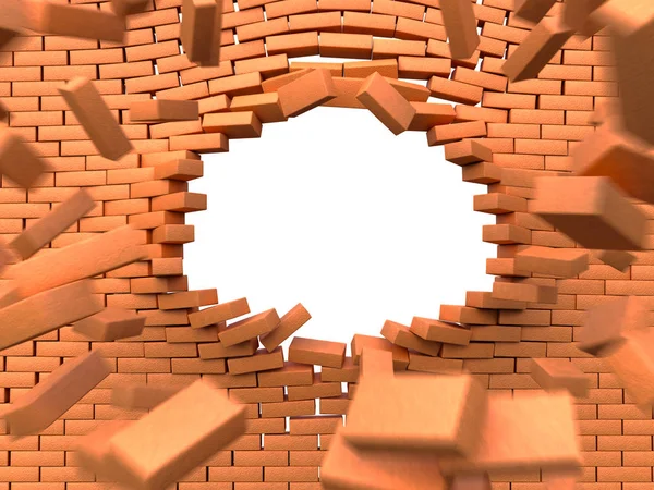 Hole in the Wall 3d Illustration