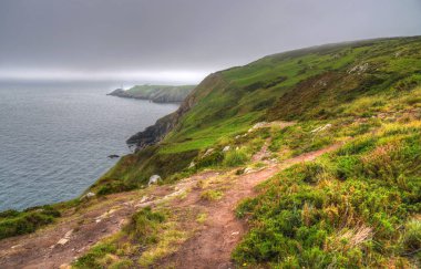 Dublin, İrlanda dışında Howth Cliff yürüyüş.