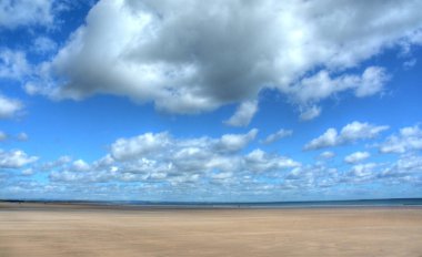 West Sands Beach'te St Andrews, Scotland.