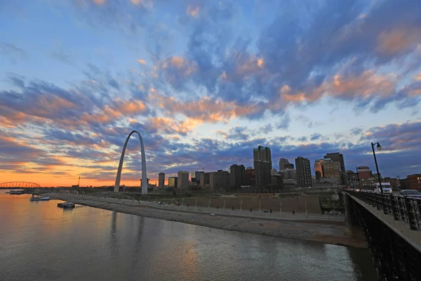 Louis Missouri Łuk Bramy Eads Bridge — Zdjęcie stockowe