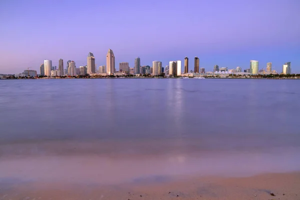 Tramonto Sullo Skyline San Diego Attraverso Baia San Diego Coronado — Foto Stock