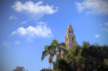 San Diego, Kaliforniya, ABD - 5 Şubat 2018 - California Tower San Diego, Kaliforniya'da Balboa Park Manzaralı.