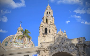 San Diego, Kaliforniya, ABD - 5 Şubat 2018 - California Tower San Diego, Kaliforniya'da Balboa Park Manzaralı.