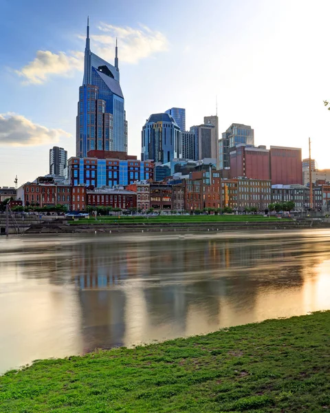 Nashville Tennessee Verenigde Staten Centrum Skyline Cumberland River — Stockfoto