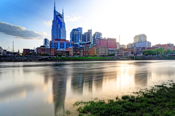 Nashville Tennessee Verenigde Staten Centrum Skyline Cumberland River — Stockfoto