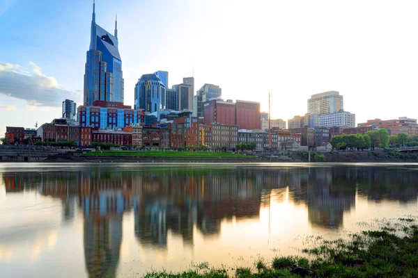 Nashville Tennessee Usa Skyline Van Binnenstad Stad Aan Rivier Van — Stockfoto