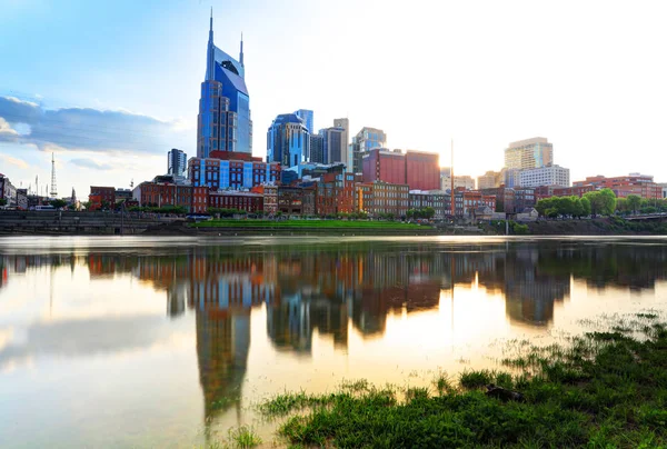 Nashville Tennessee Usa Skyline Van Binnenstad Stad Aan Rivier Van — Stockfoto