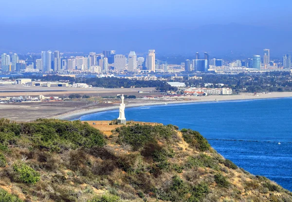 Widok San Diego Kalifornii Pomnika Narodowego Cabrillo Point Loma — Zdjęcie stockowe