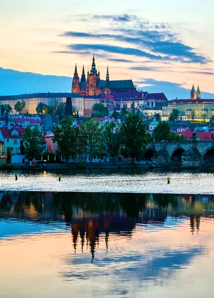 View Prague Castle Charles Bridge Vltava River Prague Czech Republic — Stock Photo, Image