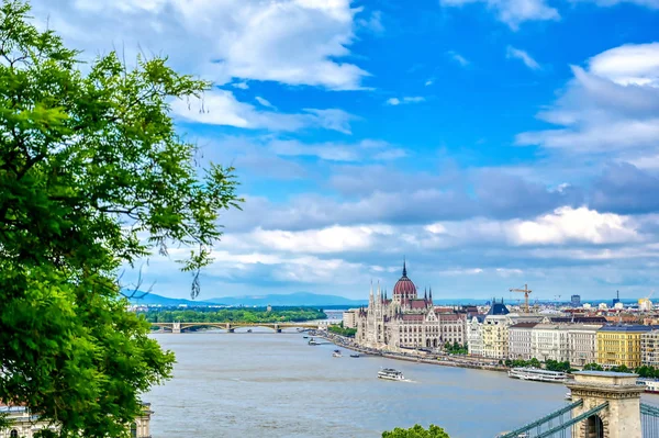View Budapest Hungary Danube River Fisherman Bastion — 스톡 사진