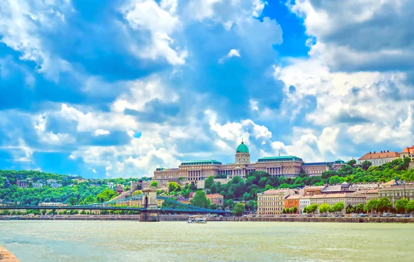 Utsidan Buda Slott Ligger Budapest Ungern — Stockfoto