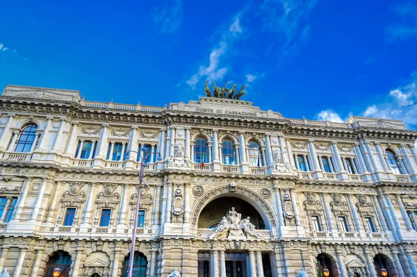 The Palace of Justice, the seat of the Supreme Court of Cassation and the Judicial Public Library, in Rome, Italy.