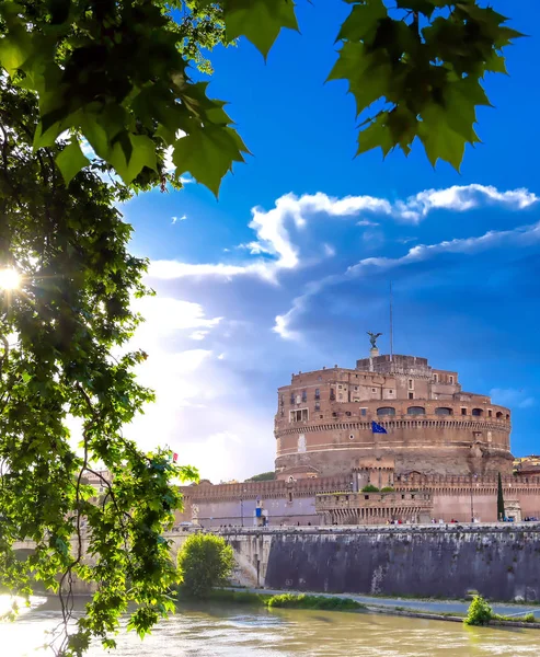 Castel Sant Angelo Located Tiber River Rome Italy — стоковое фото