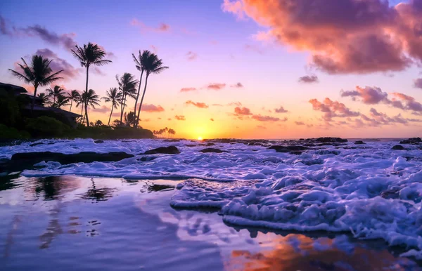 Východ Slunce Nad Pobřežím Kauai Havaj — Stock fotografie