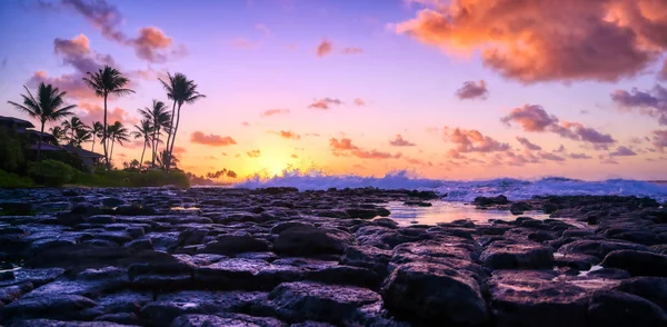 Alba Sulla Costa Kauai Hawaii — Foto Stock