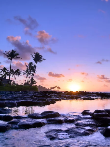 Sonnenaufgang Über Der Küste Von Kauai Hawaii — Stockfoto