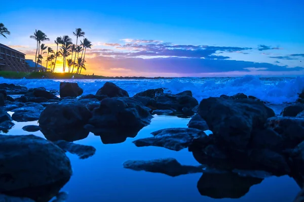 Salida Del Sol Sobre Costa Kauai Hawai —  Fotos de Stock