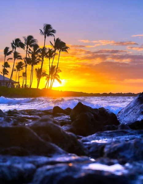 Salida Del Sol Sobre Costa Kauai Hawai —  Fotos de Stock