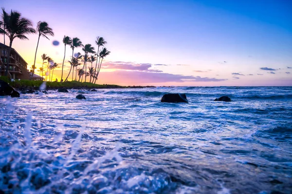 Východ Slunce Nad Pobřežím Kauai Havaj — Stock fotografie