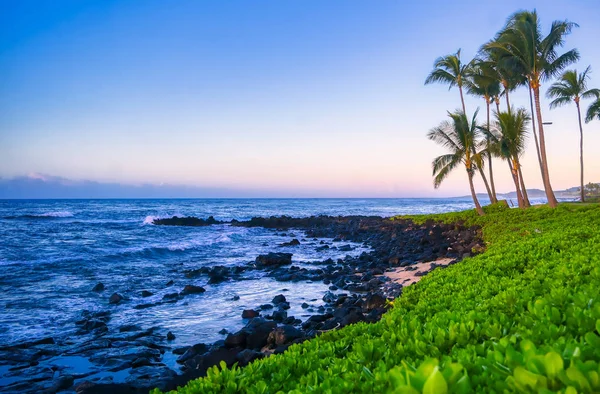 Sonnenaufgang Über Der Küste Von Kauai Hawaii — Stockfoto