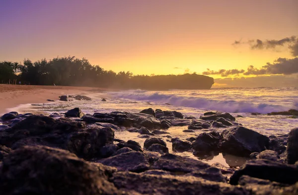 Amanecer Sobre Playa Kauai Hawaii —  Fotos de Stock