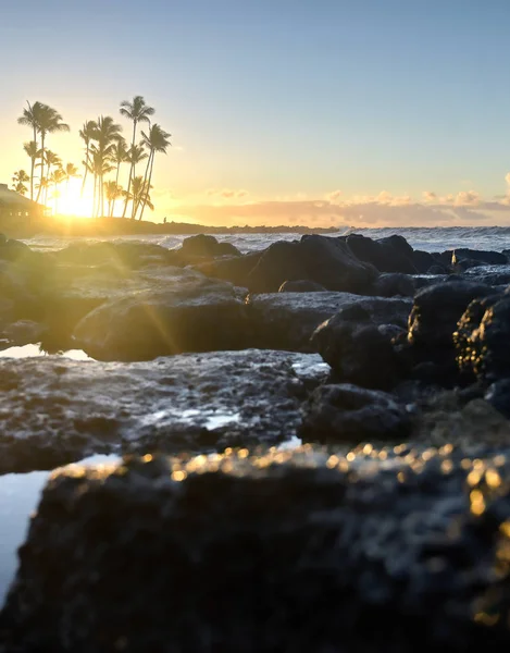 Схід Сонця Над Пляжем Кауаї Гаваї — стокове фото