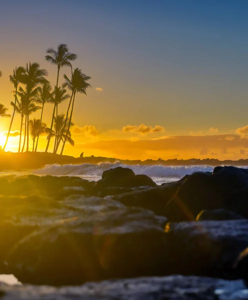 Alba Sulla Spiaggia Kauai Hawaii — Foto Stock