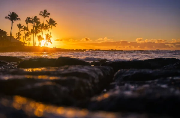 Nascer Sol Sobre Praia Kauai Havaí — Fotografia de Stock