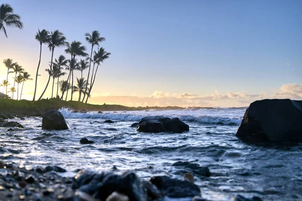 Alba Sulla Spiaggia Kauai Hawaii — Foto Stock