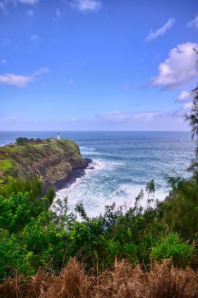 Faro Kilauea Costa Kauai Hawai —  Fotos de Stock