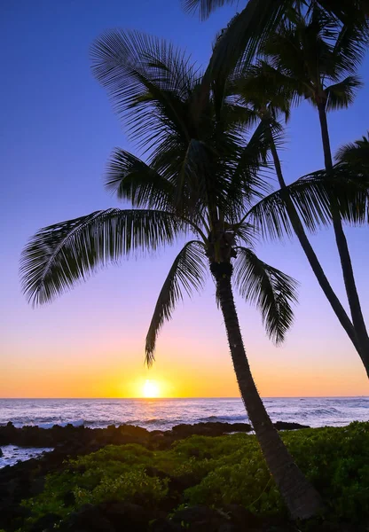 Puesta Sol Sobre Costa Kauai Hawai —  Fotos de Stock