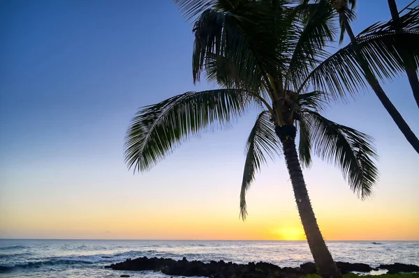 Pôr Sol Sobre Costa Kauai Havaí — Fotografia de Stock