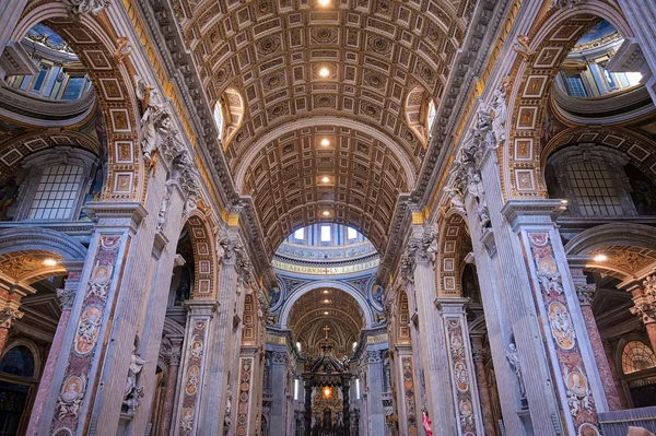 Vatikánváros 2019 Május Szent Péter Bazilika Belseje Vatikánvárosi Szent Péter — Stock Fotó