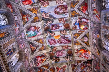 Vatikan Şehri, Vatikan - 31 Mayıs 2019 Vatikan 'daki Sistine Şapeli Tavanı.