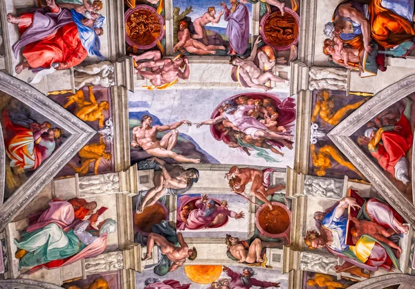 Vaticaanstad Vaticaan Mei 2019 Plafond Van Sixtijnse Kapel Het Vaticaan — Stockfoto