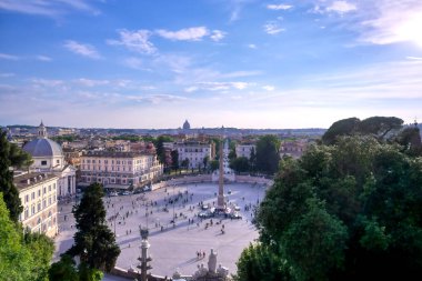 Roma, İtalya 'da bulunan Piazza del Popolo.