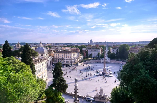 Piazza Del Popolo Рим Италия — стоковое фото