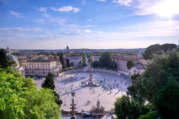 Piazza Del Popolo Рим Италия — стоковое фото