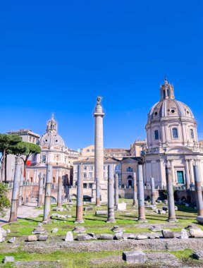 Trajan's Column and Trajan's Forum located in Rome; Italy.